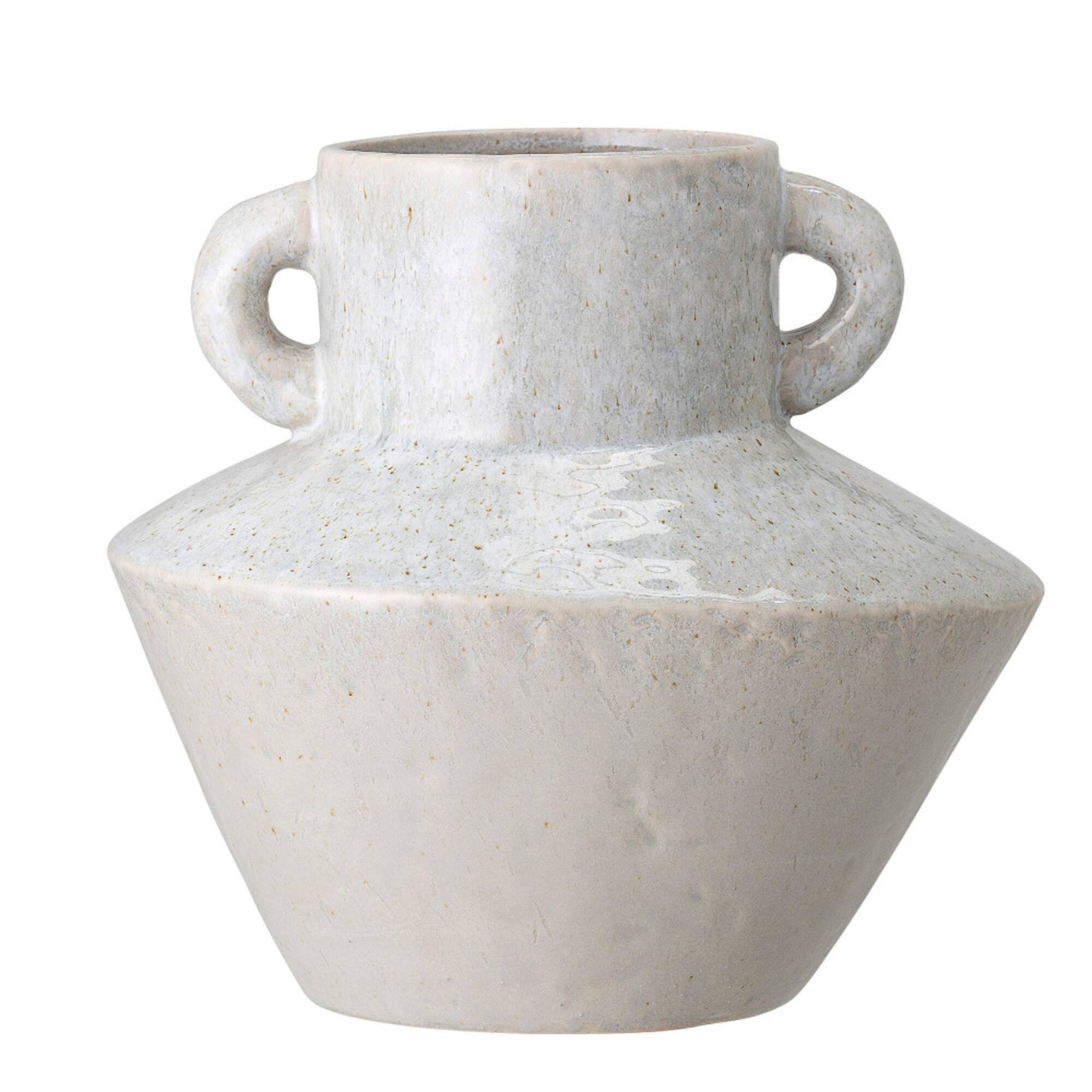 Hello Honey® 8.25" Stoneware Vase With Reactive Glaze Finish & Vertical Handles